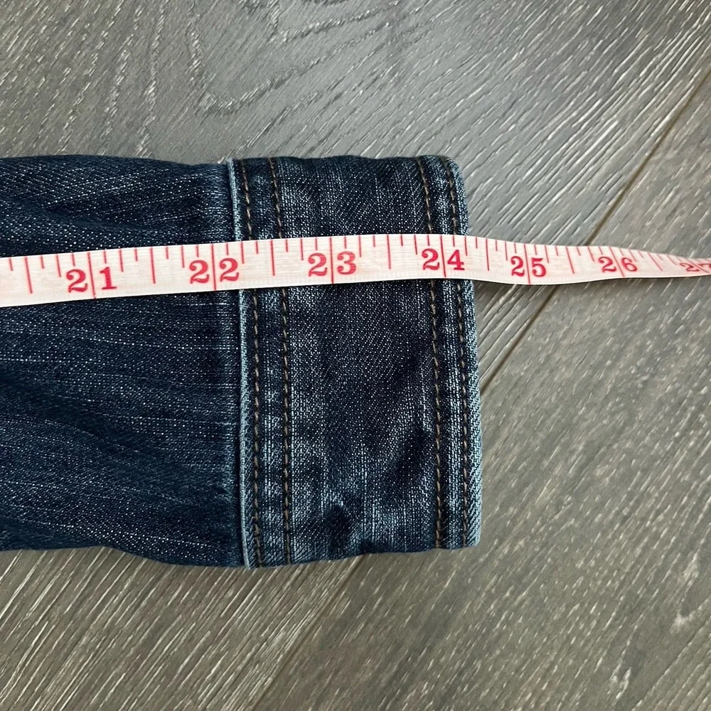 Old Navy  jean jacket womens XS Trucker‎ medium dark stretch denim Old School - Picture 11 of 12
